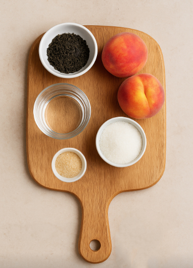 Santhee Perzik Earl Grey ijsthee ingredienten.