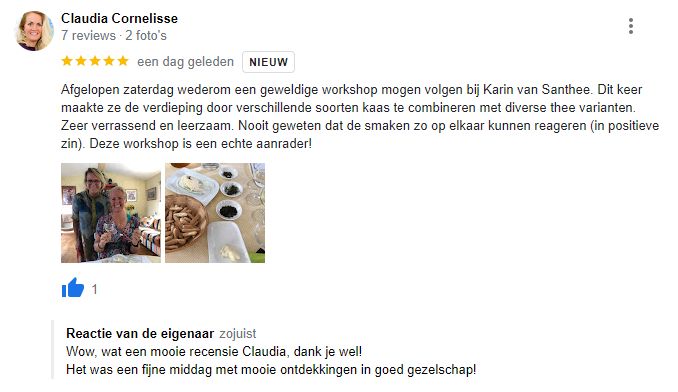 Review Theeproeverij met kaas bij Santhee